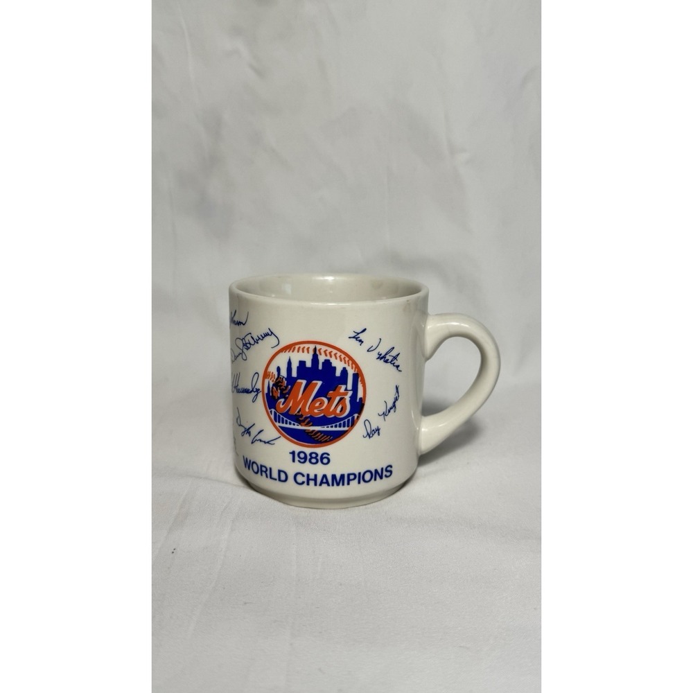 New York Mets 1986 World Champions Vintage Mug with Team Signatures
